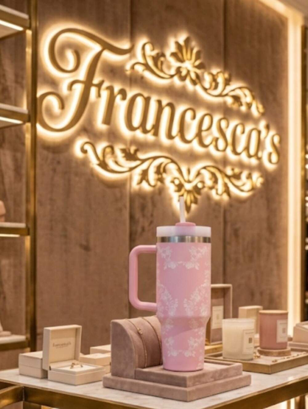 Francesca’s Bridgerton Style Stainless Steel Travel Tumbler w/ Straw - Fair Con.
